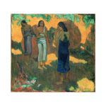 Tri Tahićanke na žutoj pozadini