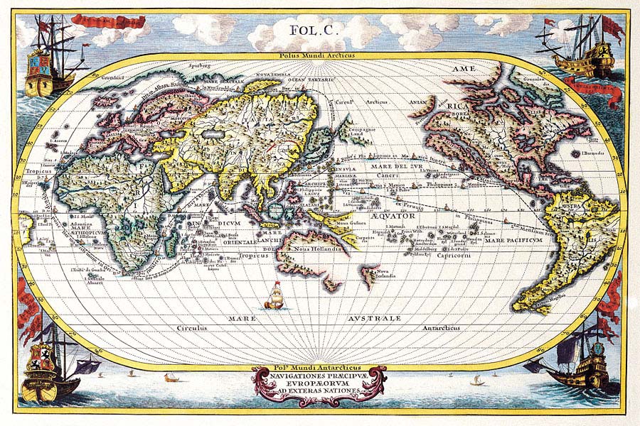 017ka_v Karta svijeta, 1700. g. - Slika 1