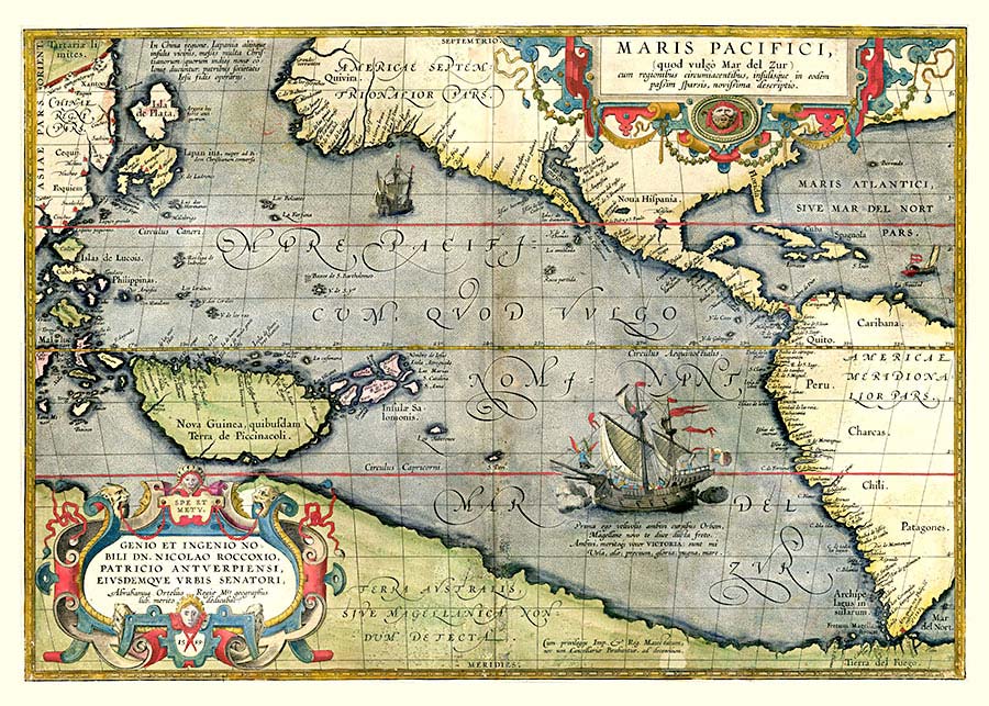 034ka_v Maris Pacifici, Ortelius 1589. - Slika 1