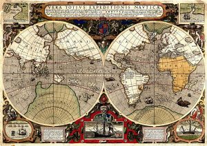 Karta svijeta, Sir Francis Drake 1595.