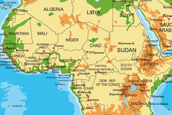 Karta svijeta geografska, države, uzvisine - Slika 3