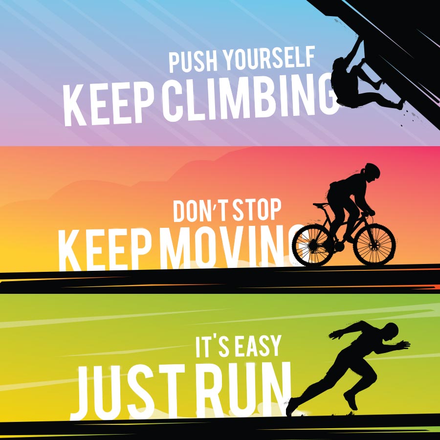 motivacijski plakat Climbing..Moving..Run.. - Slika 1