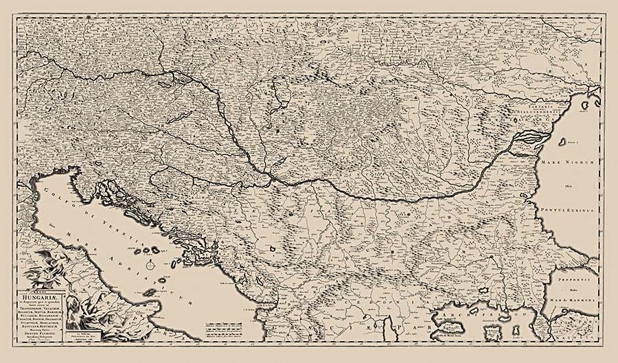 037ka_v Karta Hrvatske, Mađarske, do Crnog mora, 1686. - Slika 1