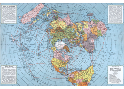 Karta svijeta, flat earth polarna projekcija, 1943.