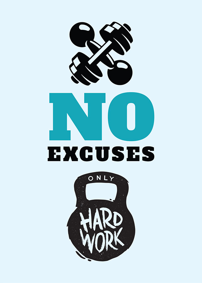 045af_v No excuses, only hard work - Slika 1