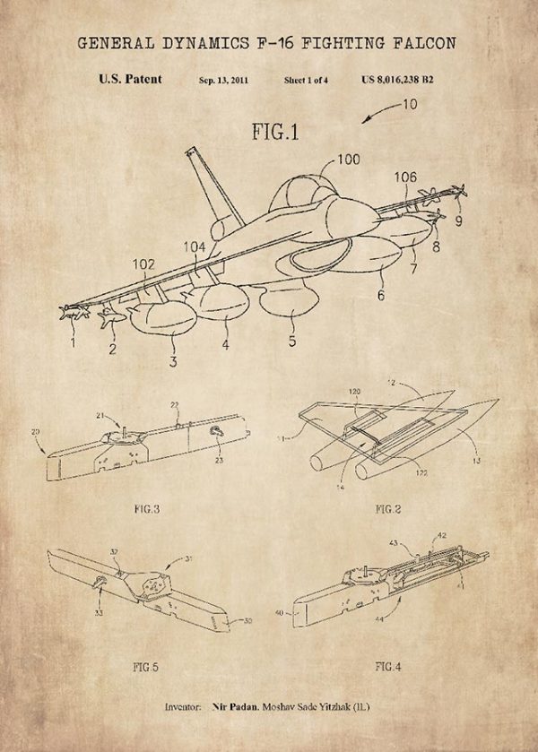 Patent, avion F-16