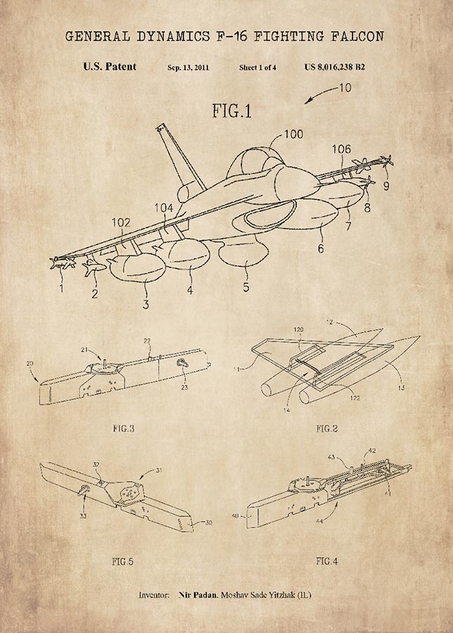 Patent, avion F-16