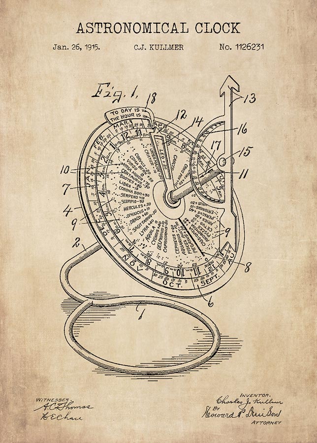 Patent, Astronomical Clock