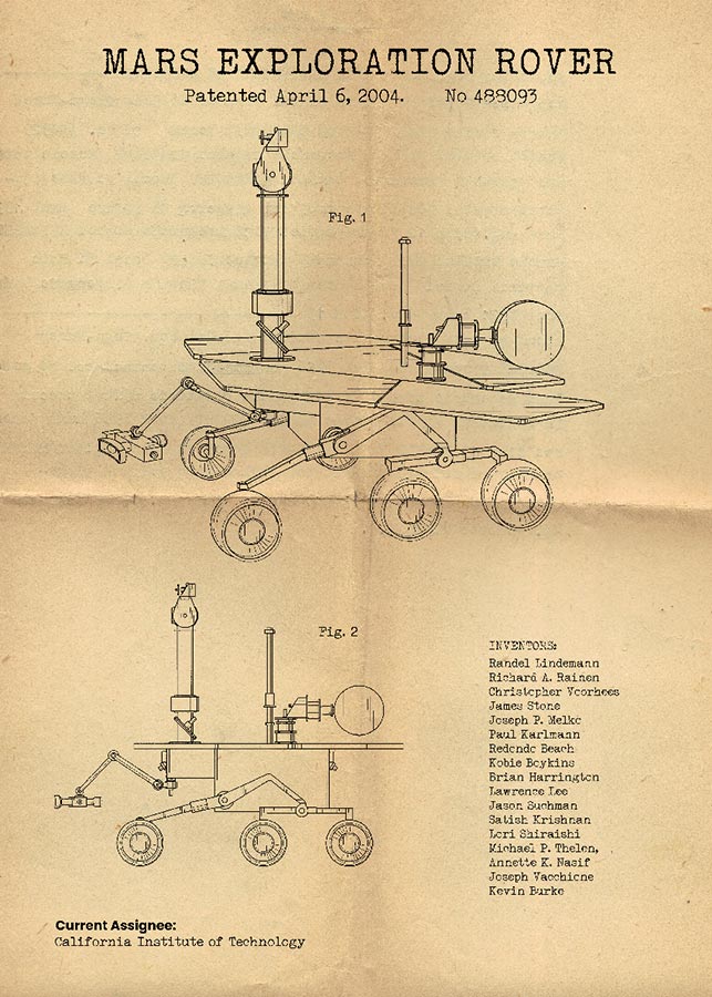Patent, Mars Exploration Rover