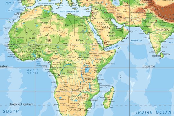 Karta svijeta geografska, države, uzvisine Mercatorova projekcija - Slika 3