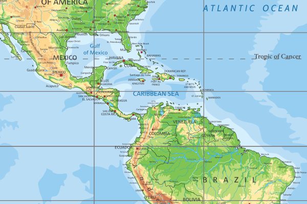 Karta svijeta geografska, države, uzvisine Mercatorova projekcija - Slika 6