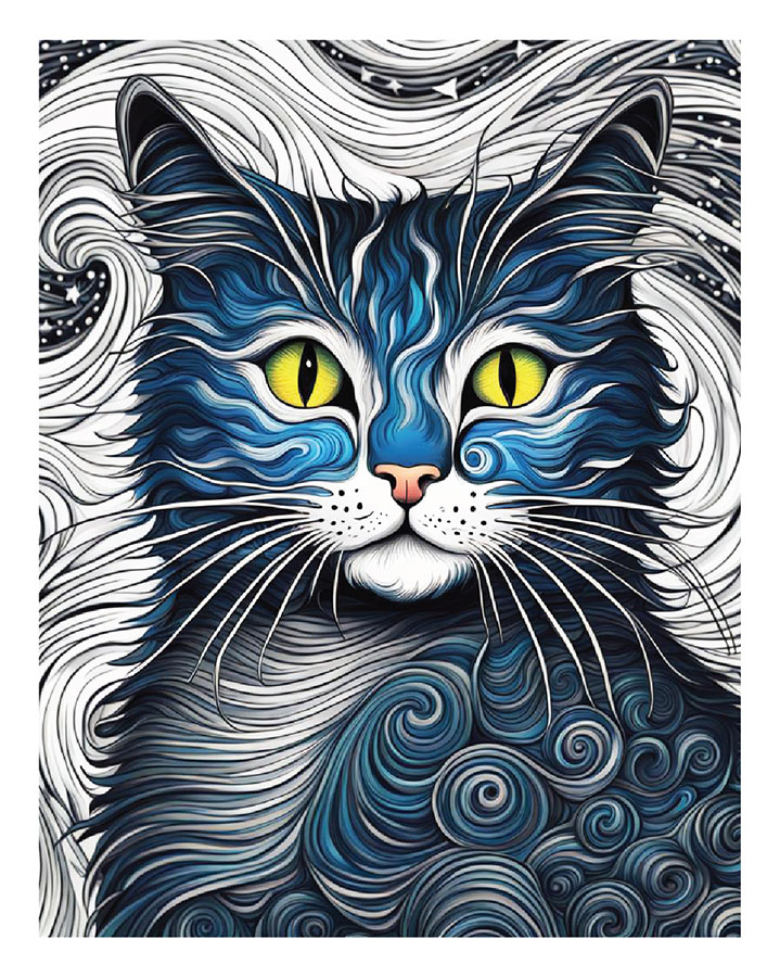 163fa_40x50-01 Mačka zvjezdana noć - Slika 1